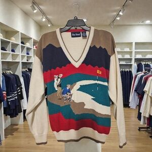 Vintage Par Four Men's V-Neck Golf Sweater Szize (L)
